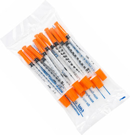 Medi-Plus מזרקי אינסולין בנפח 1.0 מ"ל עם מחט דקה במיוחד Sterile Insulin Syringes