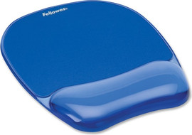 Fellowes משטח סיליקון ארגונומי לעכבר Fellowes פלואוס Crystal Gel Mouse Pad כחול
