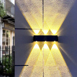 Solarlight תאורת חוץ סולאר לייט - אפ אנד דאון מלבני סולארי בגימור אלומיניום דגם קרן
