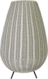Solarlight מנורת רצפה סולארית יוקרתית - עיצוב ראטן, עם חיבור USB לטעינה נוחה, דגם גל
