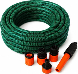 Garden Store צינור השקייה מקצועי לגינה 50 מטר עמיד UV כולל מחבר