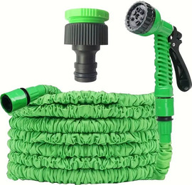 Garden Store צינור מתכווץ מקצועי לגינה בצבע ירוק | עד 30 מטר