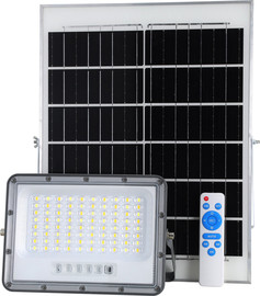 Solarlight תאורת חוץ סולארית - פרוז’קטור סולארי 100W כולל 3 גווני הארה: צהוב, לבן חם ולבן קר