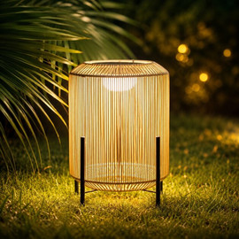 Solarlight מנורת רצפה סולארית יוקרתית 50 ס"מ עם חיבור USB מנורה סולארית לגינה - דגם אדיר