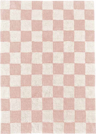 PONPONI שטיח לחדר ילדים מלבני משבצות ורוד - CHESS Pink