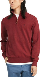 TOMMY HILFIGER סווטשרט עם חצי רוכסן Tommy Hilfiger לגבר דגם Solid Qz