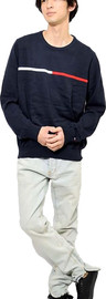 TOMMY HILFIGER סווטשרט Tommy Hilfiger לגברים דגם   Flg C-Nck Swt