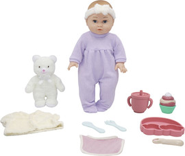 Gigo Toy בובת תינוק עם מגוון אביזרים ודובי בגודל 14 אינץ' מבית Gigo Toy