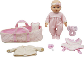 Gigo Toy בובת תינוק עם מנשא ושק שינה בגודל 16 אינץ' מבית Gigo Toy