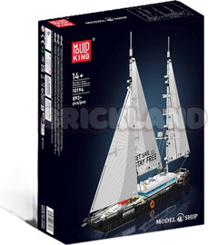 Mould King 10194 Mould King Modern Sailboat דגם הרכבה ספינת מפרש