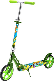 Skater קורקינט אלומיניום מתקפל עם גלגלים 200 מ"מ ורגלית Graffiti XL - ירוק