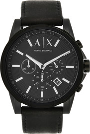 ARMANI EXCHANGE ANALOG WATCH 0 JWL SS LEATHER STRAP