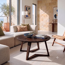 סטייל דיזיין שולחן סלון ולאסיה אגוז כהה 80 ס"מ