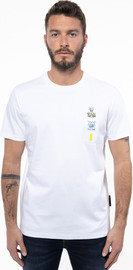 Aldo Moro חולצת טישרט אלדו מורו קצרה Print Patch גברים