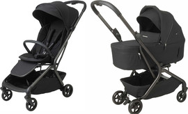 Sport Line עגלה לתינוק משולבת כולל אמבטיה וטיולון מאושרים עליה למטוס דגם Unico צבע העגלה coal-שחור
