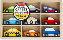 melissa and doug מארז 9 רכבים דגם Wooden Car Set