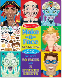 melissa and doug חוברת מדבקות דגם פרצופים משוגעים דגם Make A Face