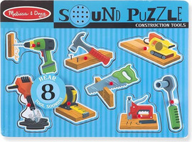 melissa and doug פאזל צלילים מעץ כלי עבודה דגם Constraction Tools