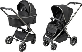 Sport Line עגלה לתינוק משולבת כולל אמבטיה וטיולון דגם Cielo Pro 2024 צבע הספורט ליין ריפוד-שחור-שלד-אפור-מבריק-ידית-שחורה