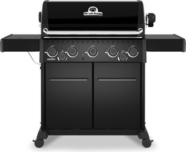 Broil King גריל גז 5 מבערים + כירת צד ושיפוד Crown 590 70,000 BTU שחור מבית המותג הקנדי Broil King
