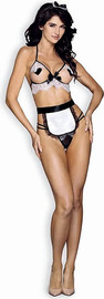 Kinky pinky lingerie תחפושת חדרנית פתוחה עם סינר ופטמות לב | Colette