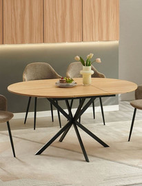 MY CASA שולחן אוכל עגול נפתח ל-1.5 מטרים דגם BUANOS