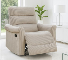 MY CASA כורסת טלוויזיה מרופדת עם ריקליינר דגם Easy Comfort צבע בז'