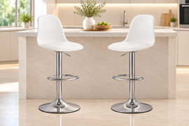 MY CASA זוג כסאות בר ELEGANT לבן
