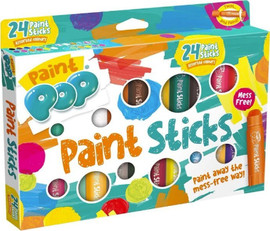 Paint POP 24 צבעי סטיק פופ לציור על מגוון משטחים ללא לכלוך של הילד Paint POP