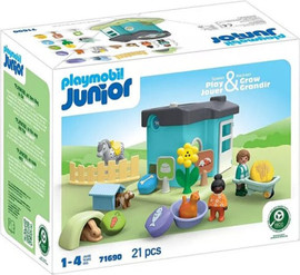 playmobil פליימוביל ג׳וניור - בית חיות עם מתקן חטיפים
