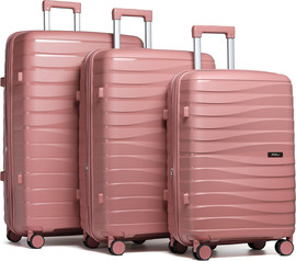 Camel Mountain מזוודות סט 3 יח' ABLE בלתי שבירות מבית כאמל מאונטין - מנסיעת עסקים ועד חופשה - ורוד