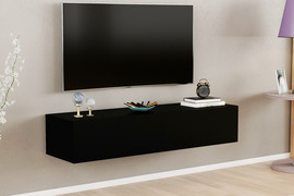 Tudo Design מזנון צף תלוי ברוחב 135 סמ גוון שחור דגם עמית AMIT