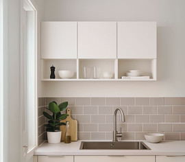 Tudo Design ארון שירות עליון 3 דלתות ומדף פתוח ברוחב 144 ס"מ דגם אורביט