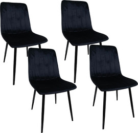 Tudo Design רביעיית כיסאות מרופדים בצבע שחור דגם ריברה