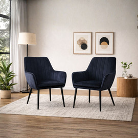 Tudo Design זוג כורסאות מעוצבות מקטיפה בגוון שחור דגם פנדה