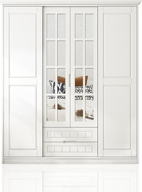 Twins design ארון בגדים 2 דלתות הזזה 2 מגירות 2 דלתות עם מראה ברוחב 160 ס"מ דגם דפן מבית Twins Design
