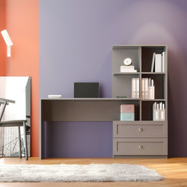 Twins design שולחן עבודה דגם Side סיד אפור מבית Twins Design-צד ימין