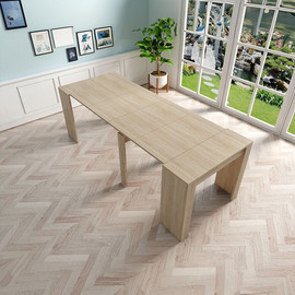 Twins design קונסולה נפתחת לפינת אוכל 3 מטר מבית Twins Design דגם סיישל - עץ טבעי