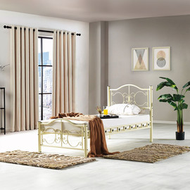 Twins design מיטת יחיד מפוארת ממתכת דגם פרו מבית Twins Design - 90/190-שחור