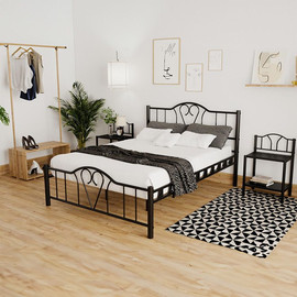 Twins design מיטת מתכת זוגית דגם אורקייד מבית Twins Design - 160/190-שחור