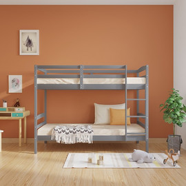 Twins design מיטת קומותיים כוללת מזרנים דגם ארין צבע אפור מבית TWINS DESIGN