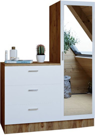 Twins design ארון שירות רב תכליתי עם מראה במגוון צבעים לבחירה דגם ליאה מבית Twins Design - לבן משולב עץ