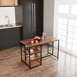 Twins design אי למטבח מעץ בשילוב מתכת דגם YM100111 מבית Twins Design - חום WALNUT