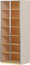 Twins design ארון בגדים 2 דלתות מדפים שקוף בצבע לבן עם תאורה דגם קופנהגן מבית Twins Design