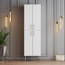 Twins design ארון שירות בצבע לבן בשילוב זהב דגם ורד מבית Twins Design