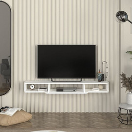 Twins design מזנון טלוויזיה מרחף דגם "להב" - מינימליזם נקי ופונקציונלי מבית Twins Design
