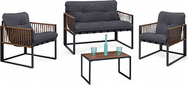 Twins design מערכת ישיבה למרפסת או לגינה הכוללת 2 ספות יחיד ועוד ספה דו מושבית דגם רודוס מבית Twins Design