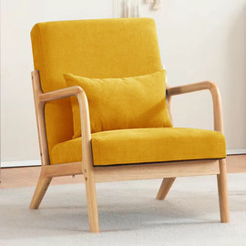 Twins design כורסא מעוצבת דגם נויה בצבע צהוב חרדל מבית TWINS DESIGN