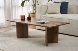 Twins design שולחן סלון מרובע בצבע אגוז דגם נריאל מבית Twins Design