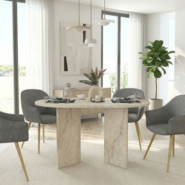 Twins design שולחן אוכל דגם אורון בצבע טרווטרין מבית Twins Design